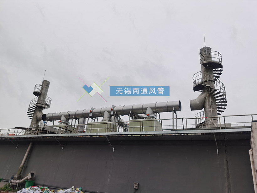上海石洞口工程即將收工，不銹鋼自立式煙囪已全部安裝完畢